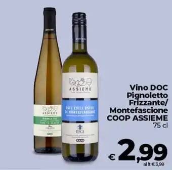 Vino DOC Pignoletto Frizzante/ Montefascione COOP ASSIEME