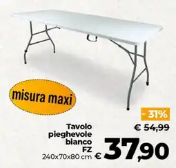 Ipercoop Radenza Tavolo pieghevole bianco FZ offerta