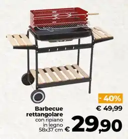 Ipercoop Radenza Barbecue rettangolare con ripiano in legno offerta