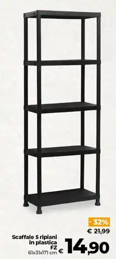 Ipercoop Radenza Scaffale 5 ripiani in plastica FZ offerta
