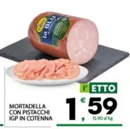 Despar Sicilia Mortadella con pistacchi IGP in cotenna la Blu offerta