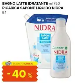 Oasi Bagno latte idratante ricarica sapone liquido Nidra offerta
