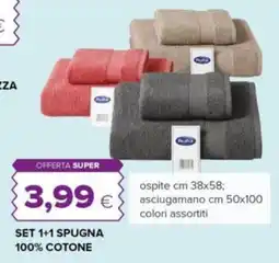 Oasi Set 1+1 spugna 100% cotone offerta