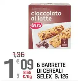 A&O Barrette di cereali cioccolato al latte Selex offerta
