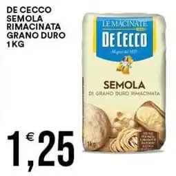 Vantaggio Cash&Carry Semola di grano duro rimacinata De Cecco offerta