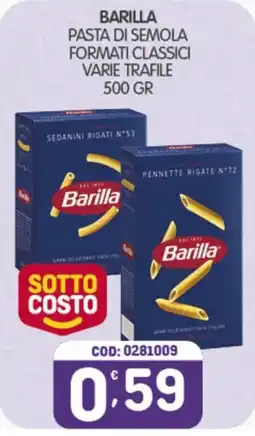 Eurocash Barilla pasta di semola formati classici varie trafile offerta