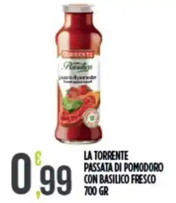 Euroesse La Torrente passata di pomodoro con basilico fresco offerta