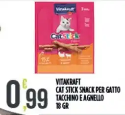 Euroesse Vitakraft Cat Stick Snack per Gatto Tacchino e Agnello offerta