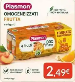 Sanitaria Demma Plasmon omogeneizzati frutta vari gusti offerta
