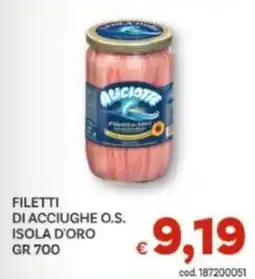 Vivo Supermercati Filetti di acciughe O.S. Isola d'Oro offerta