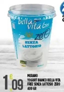 Netto Supermercati Yogurt bianco bella vita free senza lattosio zero offerta