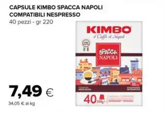 Tigre Capsule Kimbo Spacca Napoli offerta