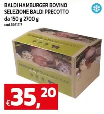 Hamburger bovino selezione Baldi precotto