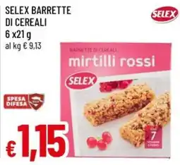 Famila Selex barrette di cereali mirtilli rossi offerta