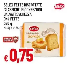 Famila Selex fette biscottate dorate offerta