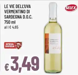 Famila Le vie dell'uva Vermentino di Sardegna D.O.C. Selex offerta