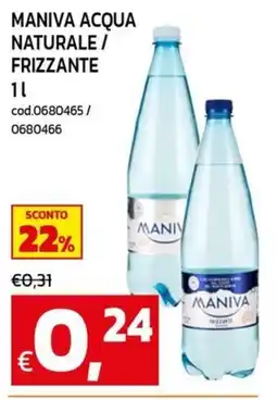 C+C maxigross Maniva acqua naturale frizzante offerta