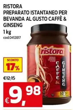 C+C maxigross Ristora preparato istantaneo per bevanda al gusto caffè & ginseng offerta