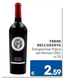 ARCA C+C cash and carry Terre dell'Asceta Sangiovese Vigna dei Monaci DOC offerta