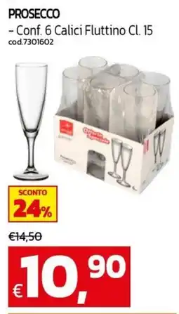 C+C maxigross Prosecco Calici Fluttino offerta