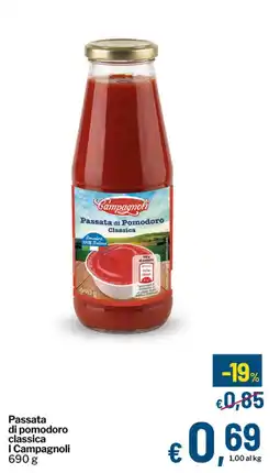 Qui Discount Passata di pomodoro classica I Campagnoli offerta