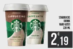 Supermercato Pollio Starbucks drink vari gusti offerta