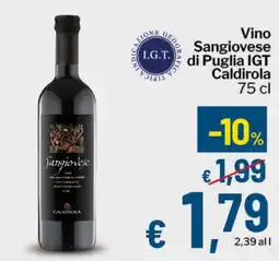 Qui Discount Vino Sangiovese di Puglia IGT Caldirola offerta