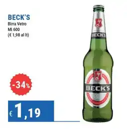 DiMeglio Beck's Birra Vetro offerta