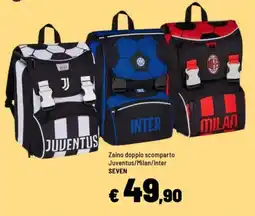 Iper La Grande Zaino doppio scomparto Juventus/Milan/Inter SEVEN offerta