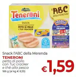 Maxi Nonna Isa Snack l'ABC della Merenda Teneroni petto di pollo con Tuc cracker e thè alla pesca offerta