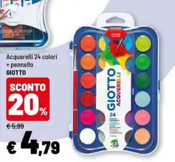 Iper La Grande Acquarelli 24 colori Giotto offerta