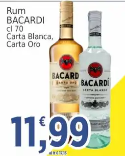 Market Ingross Rum Bacardi Carta Blanca, Carta Oro offerta