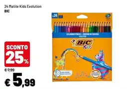 Iper La Grande 24 Matite Kids Evolution BIC offerta