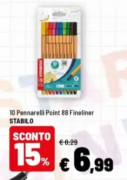 Iper La Grande Pennarelli Point 88 Fineliner Stabilo offerta