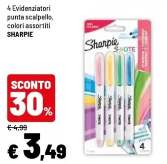 Evidenziatori punta scalpello Sharpie