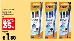 Iper La Grande Penne a sfera Cristal Soft BIC offerta
