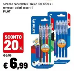 Iper La Grande Penne cancellabili Frixion Ball Sticks Pilot offerta