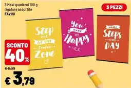 Iper La Grande 3 Maxi quaderni 100 g rigature assortite FAVINI offerta