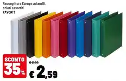 Iper La Grande Raccoglitore Europa ad anelli, colori assortiti FAVORIT offerta