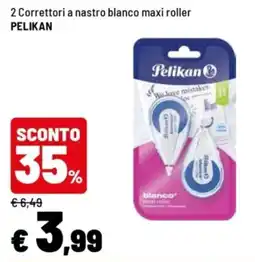 Iper La Grande Correttori a nastro bianco maxi roller Pelikan offerta