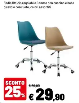 Iper La Grande Sedia Ufficio regolabile Gemma offerta