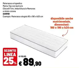 Iper La Grande Materasso ortopedico Memo Top offerta