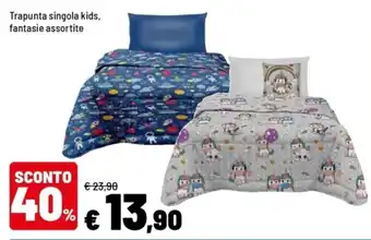 Trapunta singola kids, fantaisie assortite