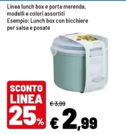 Iper La Grande Lunch box con bicchiere per salsa e posate offerta