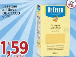 Market Ingross Lasagne all'Uovo De Cecco offerta
