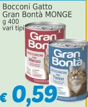Market Ingross Bocconi Gatto Gran Bontà MONGE offerta