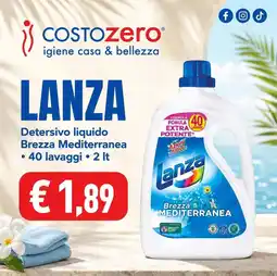Costo Zero Lanza Detersivo liquido Brezza Mediterranea offerta
