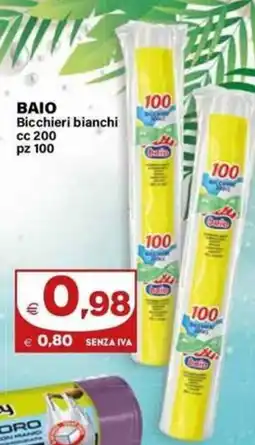 Boningros Cash and Carry Bicchieri bianchi Baio offerta