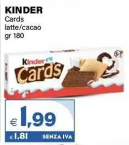 Boningros Cash and Carry Kinder Cards latte/cacao offerta