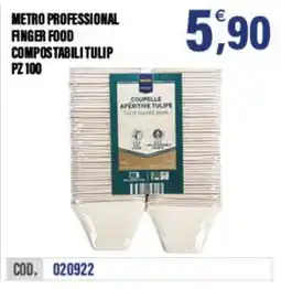 Adhoc Metro Professional finger food compostabili tulip offerta